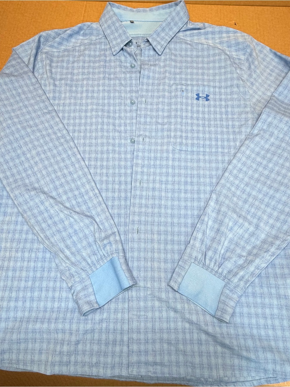 Under Armour Light Blue Plaid Button-Down Shirt